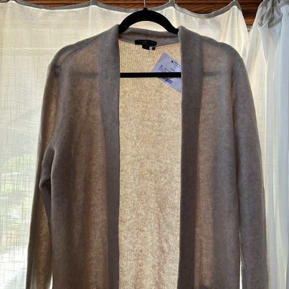 CHARTER CLUB Women's 100% Cashmere Cardigan Pearl Taupe LARGE PRICE FIRM - Picture 3 of 5